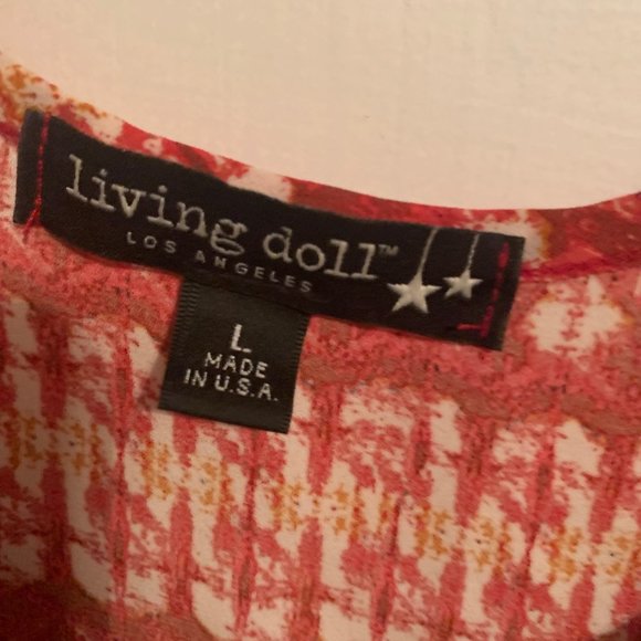 LIVING DOLL WOMENS SLEEVELESS BLOUSE SZ L - Picture 3 of 5
